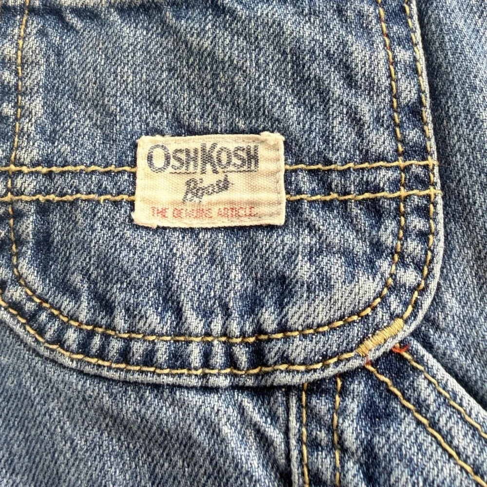 OshKosh B'gosh Carpenter Jeans Boys 18M Blue Denim Adjustable Waist 100% Cotton